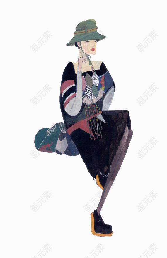 民族彩绘插画