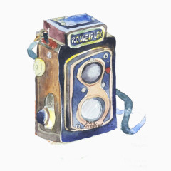 老式相机手绘画素材图片