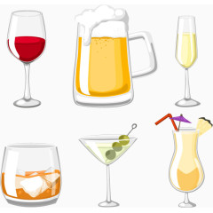 透明矢量图酒杯