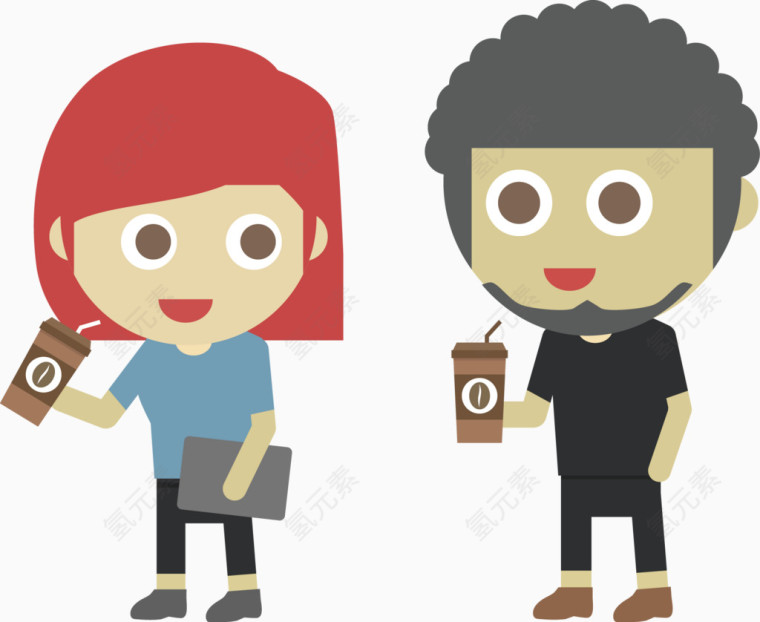 卡通商务 咖啡店信息图元素素材