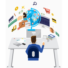 矢量工作的商务男人