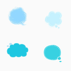 蓝色云朵卡通气泡