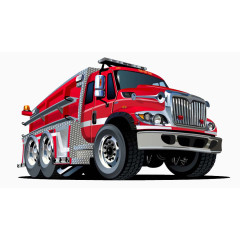 卡通手绘卡通消防车漫画