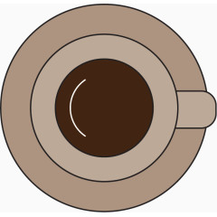 矢量扁平化盛满咖啡杯俯视图