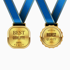 2款金色质感优质奖牌矢量素材