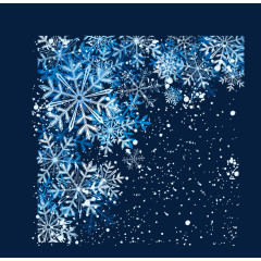飞舞蓝色雪花背景矢量素材
