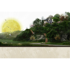 地产元素山坡上的房子