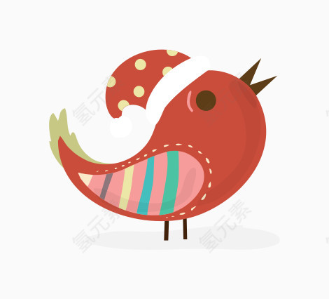 矢量彩色卡通可爱小鸟