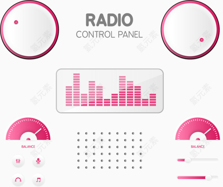 粉色录音机界面设计