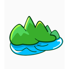 卡通山水