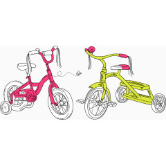 矢量手绘自行车