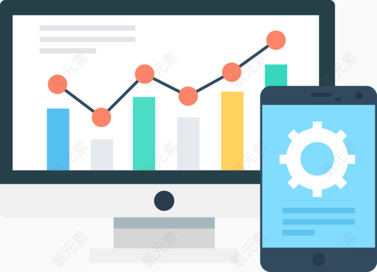 网络分析插图矢量图