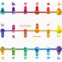 矢量彩色流程图