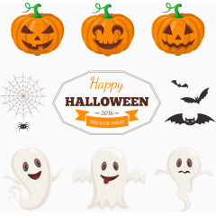 开心的小鬼和南瓜笑脸