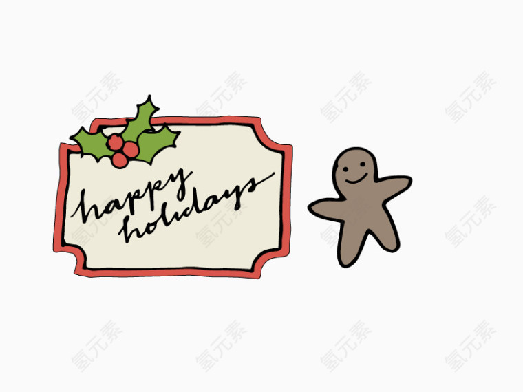 信卡小人圣诞节卡通矢量素材