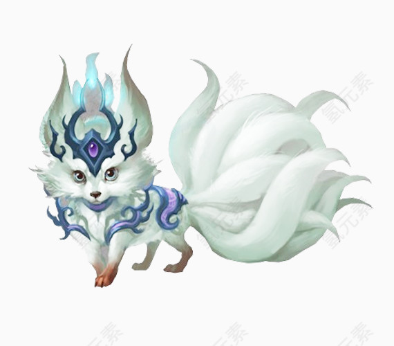 白九尾狐神兽图片素材