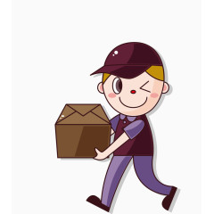 卡通人物快递员
