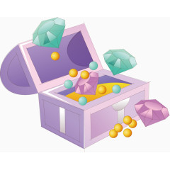 手绘卡通百宝箱素材