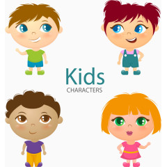 四个可爱儿童形象