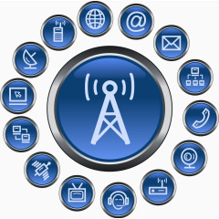 装饰蓝色卫星天线交流标志