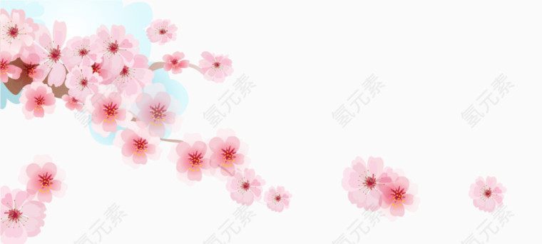 矢量樱花装饰素材