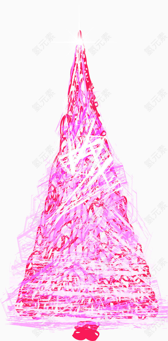 矢量手绘线条圣诞树