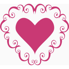 矢量爱心花纹边框装饰图案