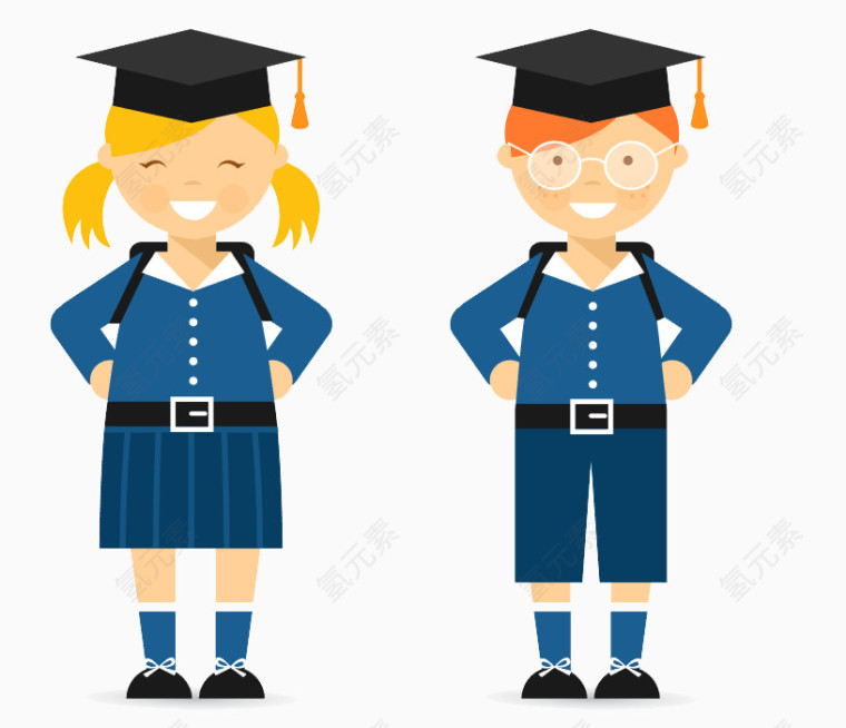 矢量鼠绘卡通学生