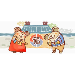 矢量行礼的老鼠