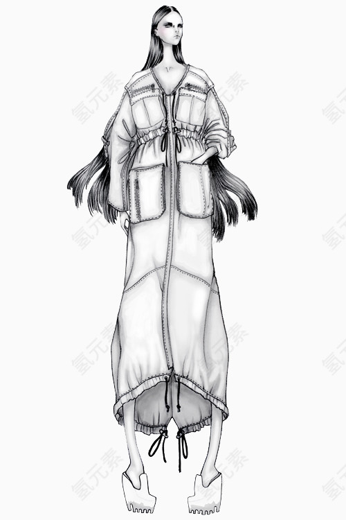 创意时尚服装插画设计稿