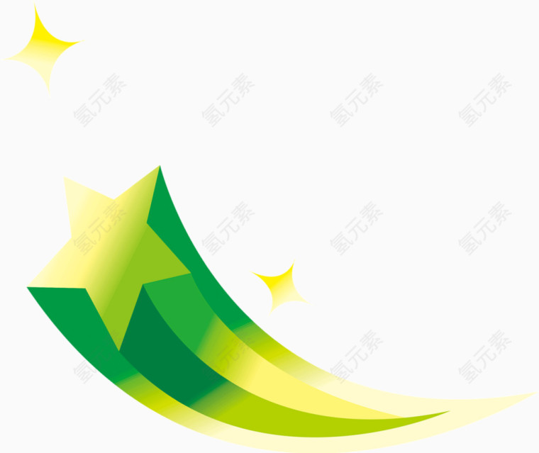 延长的绿色星星