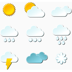 矢量手绘天气气象图标