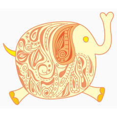 矢量手绘花卉系列大象