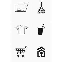 黑色常用实物图标