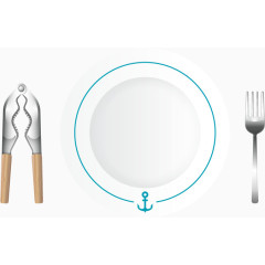 扁平化卡通美食餐具