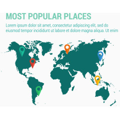 最受欢迎的地方信息图表矢量