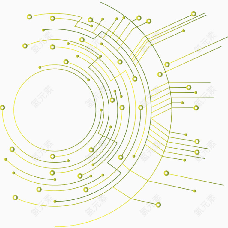 矢量圆形电路芯片素材免费下载