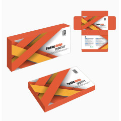 长方体橙色包装盒子设计