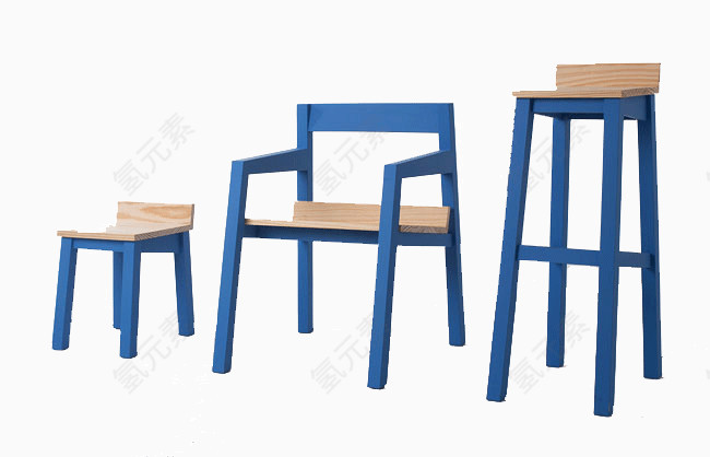 蓝色创意简约座椅设计