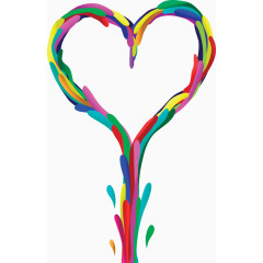 彩色创意心形免抠素材