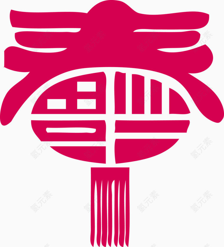 矢量春福花灯新年宫灯