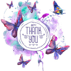 感恩节水彩蝴蝶贺卡