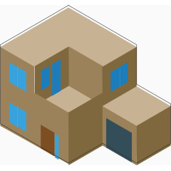 方正矩形矢量房子