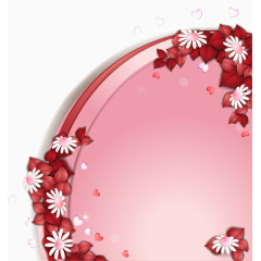 矢量手绘粉色花瓣标签