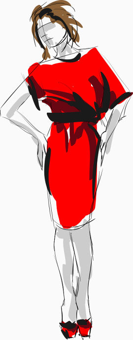 矢量手绘美女漫画