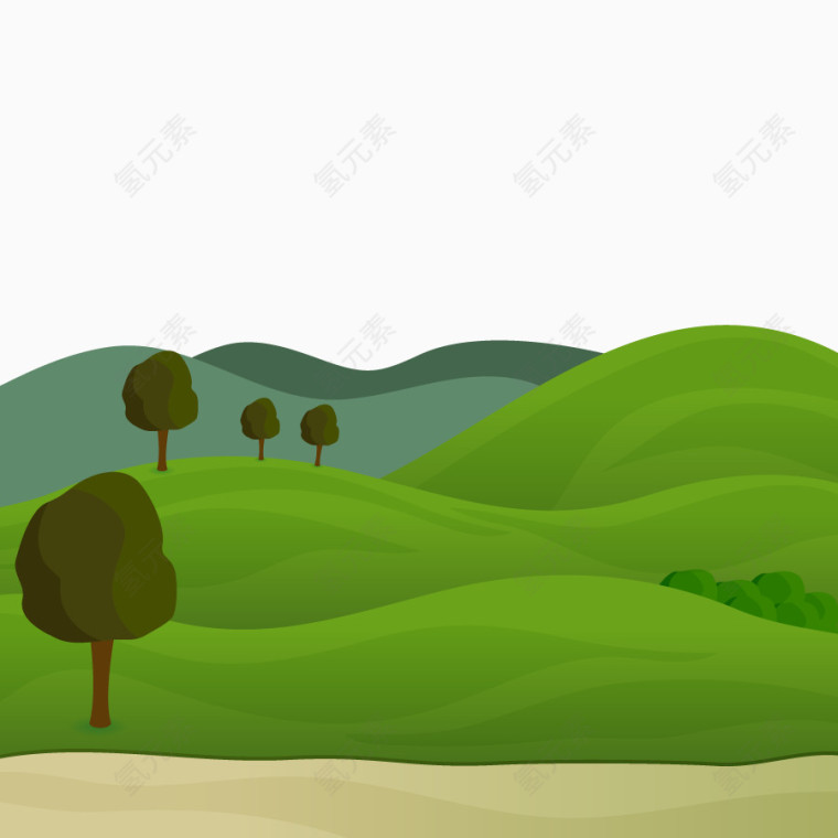 矢量山中风景