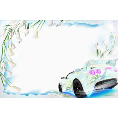 浅蓝色花卉边框