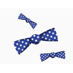 矢量蓝底白色五星蝴蝶结