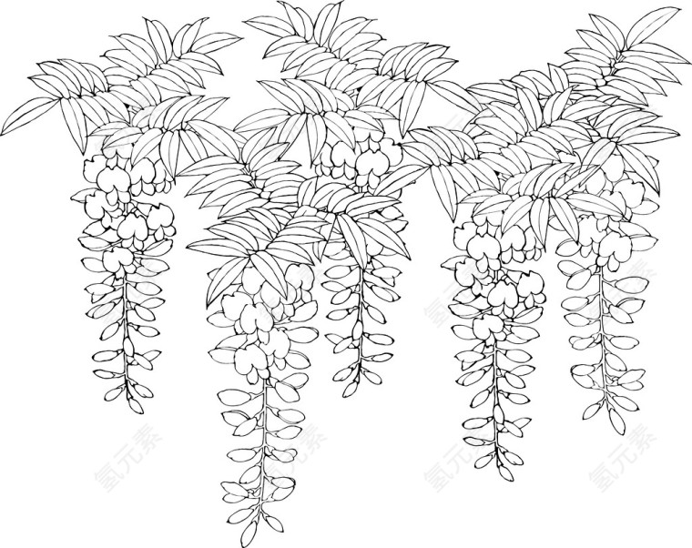 日本花草矢量素材