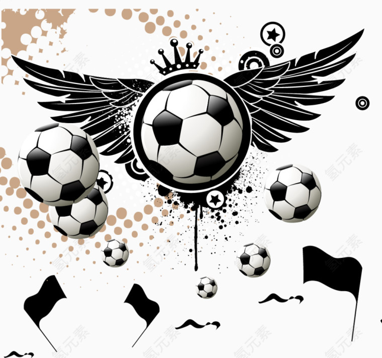 球类足球翅膀